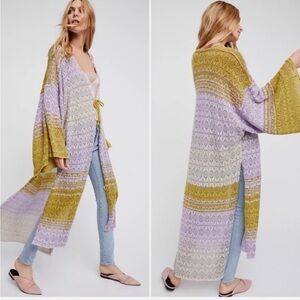 Free People Midnight Reflections Kimono Duster Cardigan Size:Small Multicolor